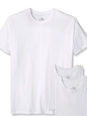 XXL 6 pack, Hanes White Short Sleeve Tee undershirt.